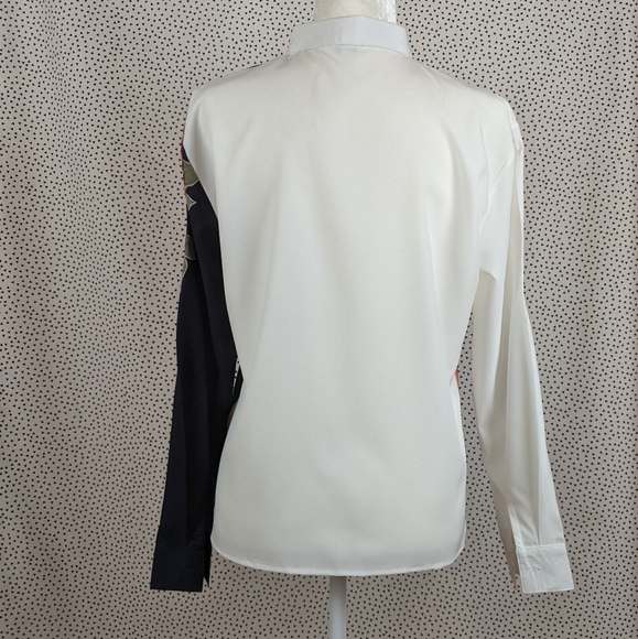 Peach Floral Button Down Blouse (Size: Medium) - Picture 7 of 11